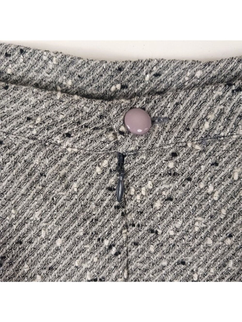 Mimmina Italy Tweed Sparkle Skirt Suit Set Womens 10 Gray Career Vintage Blazer - Picture 14 of 16